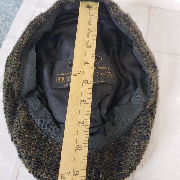 Cool Vintage Studio Donegal Brown Wool Flat Cap Mens L Made in Ireland Hat - Picture 7 of 8